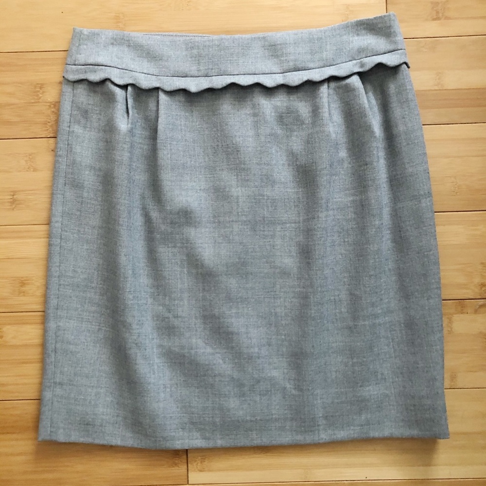 J Crew Scallop Wool Skirt